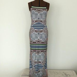 Spaghetti Strap Labyrinth Neoprene Maxi Dress